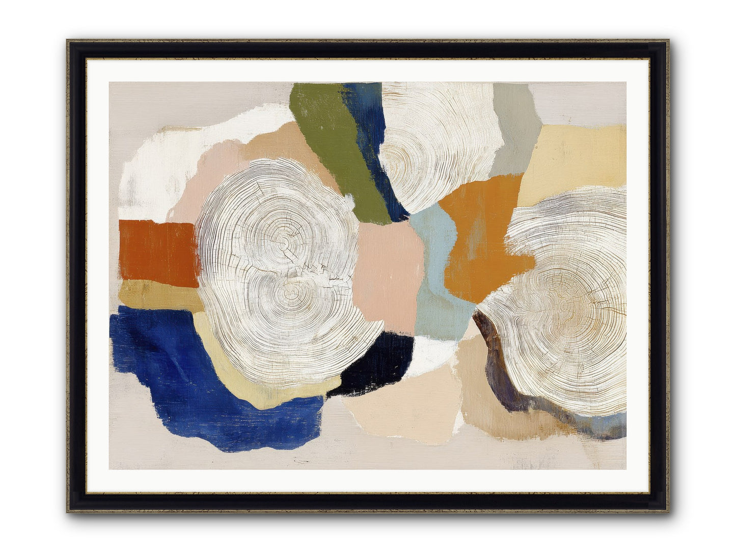 Ripple Framed Print - Black & Gold 48x36