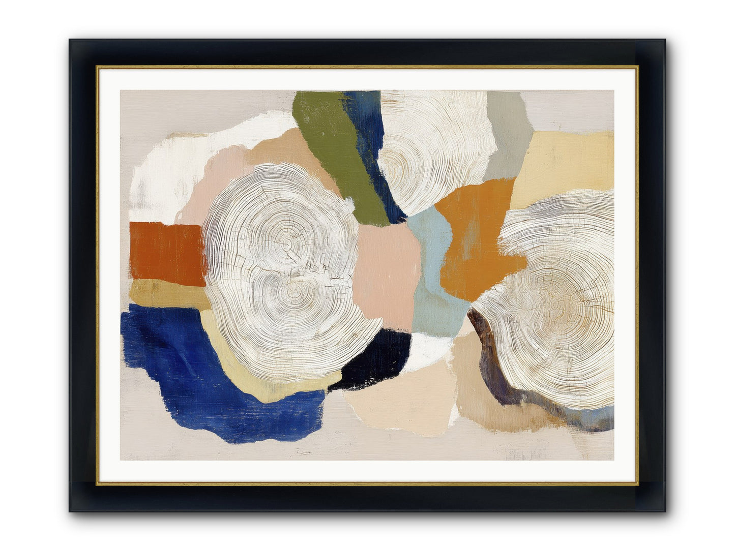 Ripple Framed Print - Wide Black w/Gold 48x36