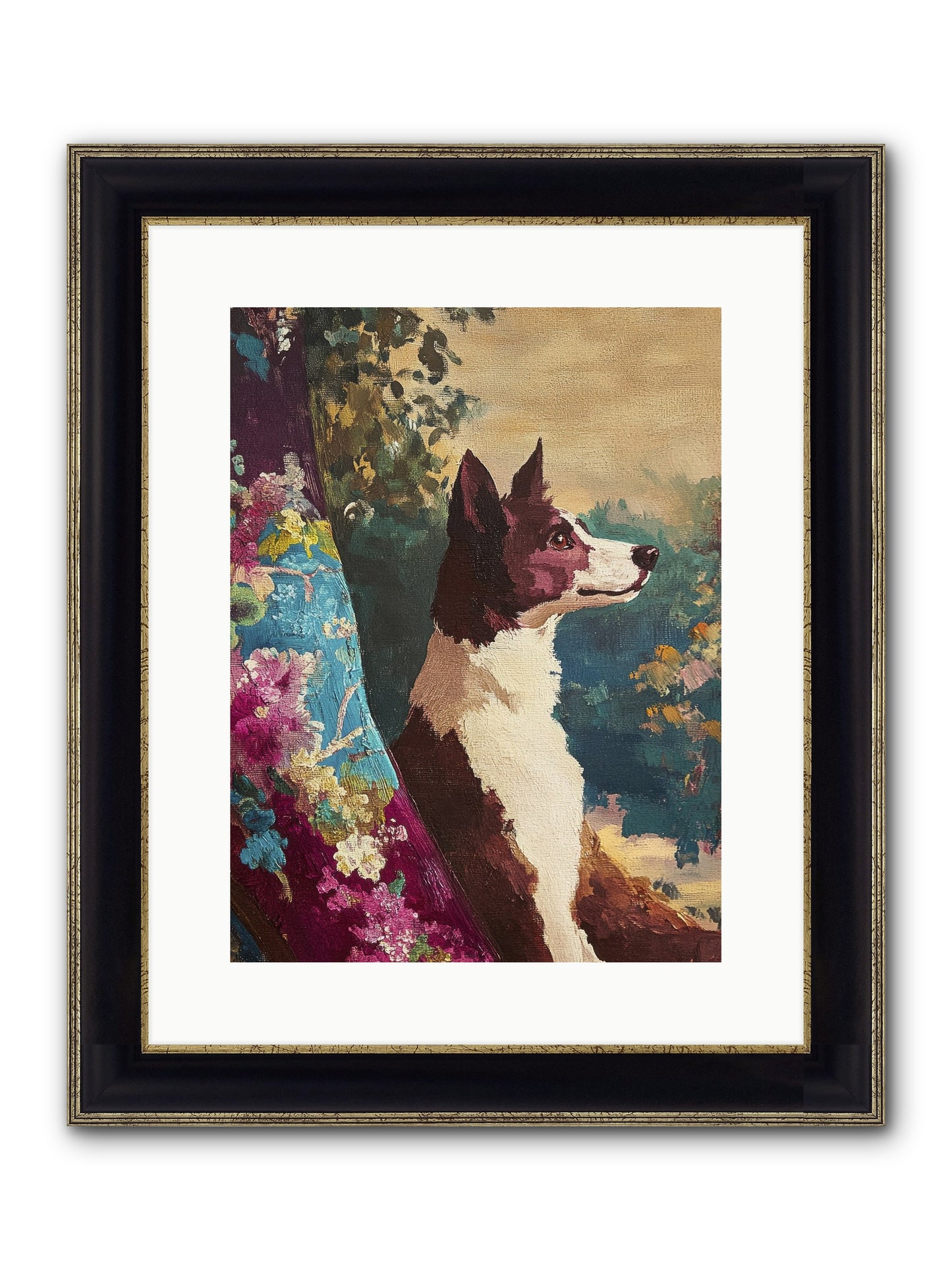 River Framed Print - Black & Gold 12x16