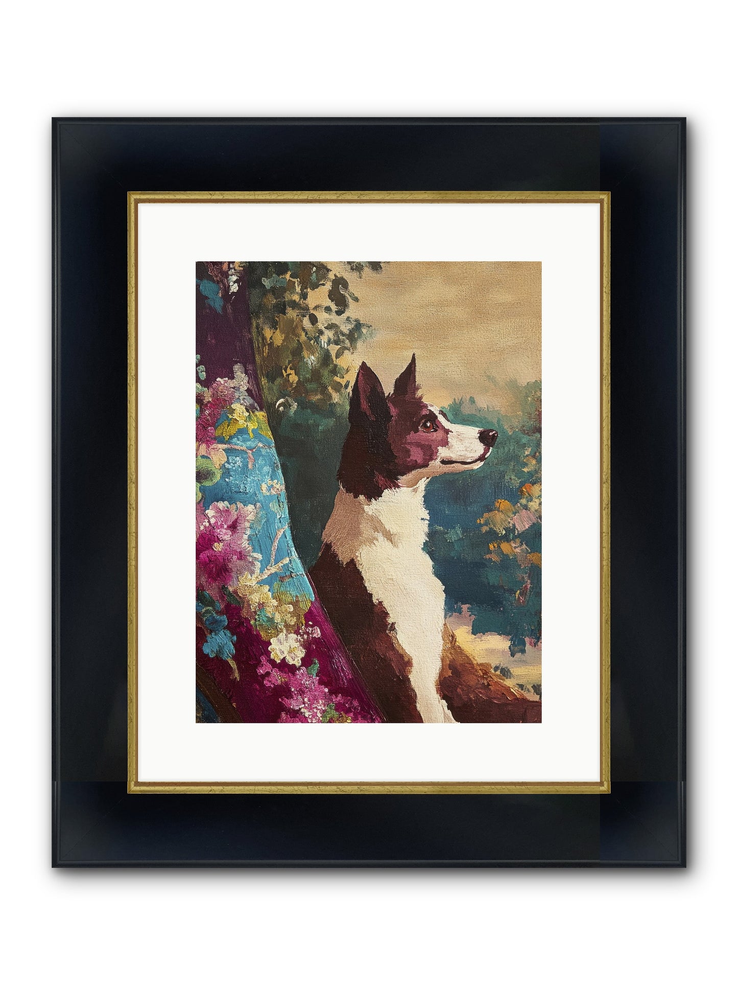 River Framed Print - Wide Black w/Gold 12x16