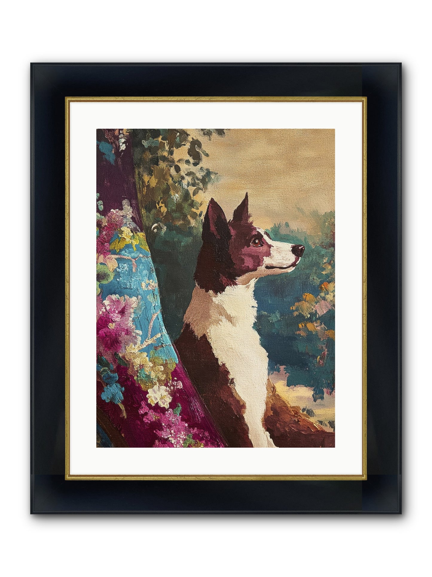 River Framed Print - Wide Black w/Gold 18x24