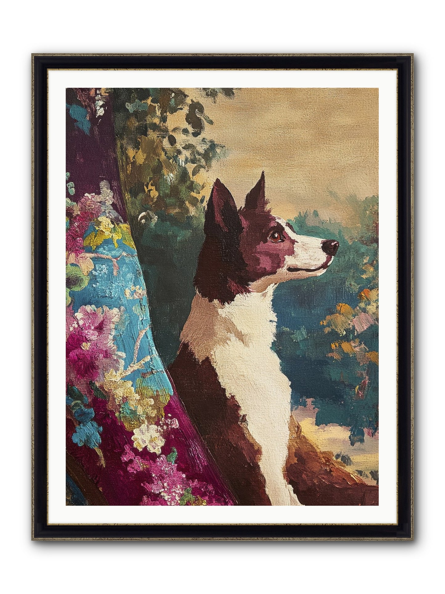 River Framed Print - Black & Gold 36x48