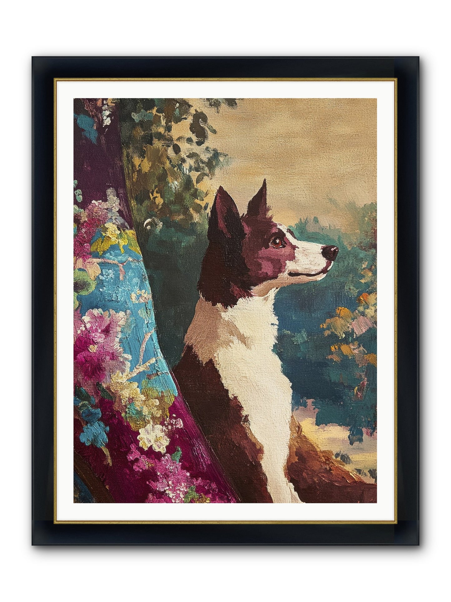 River Framed Print - Wide Black w/Gold 36x48