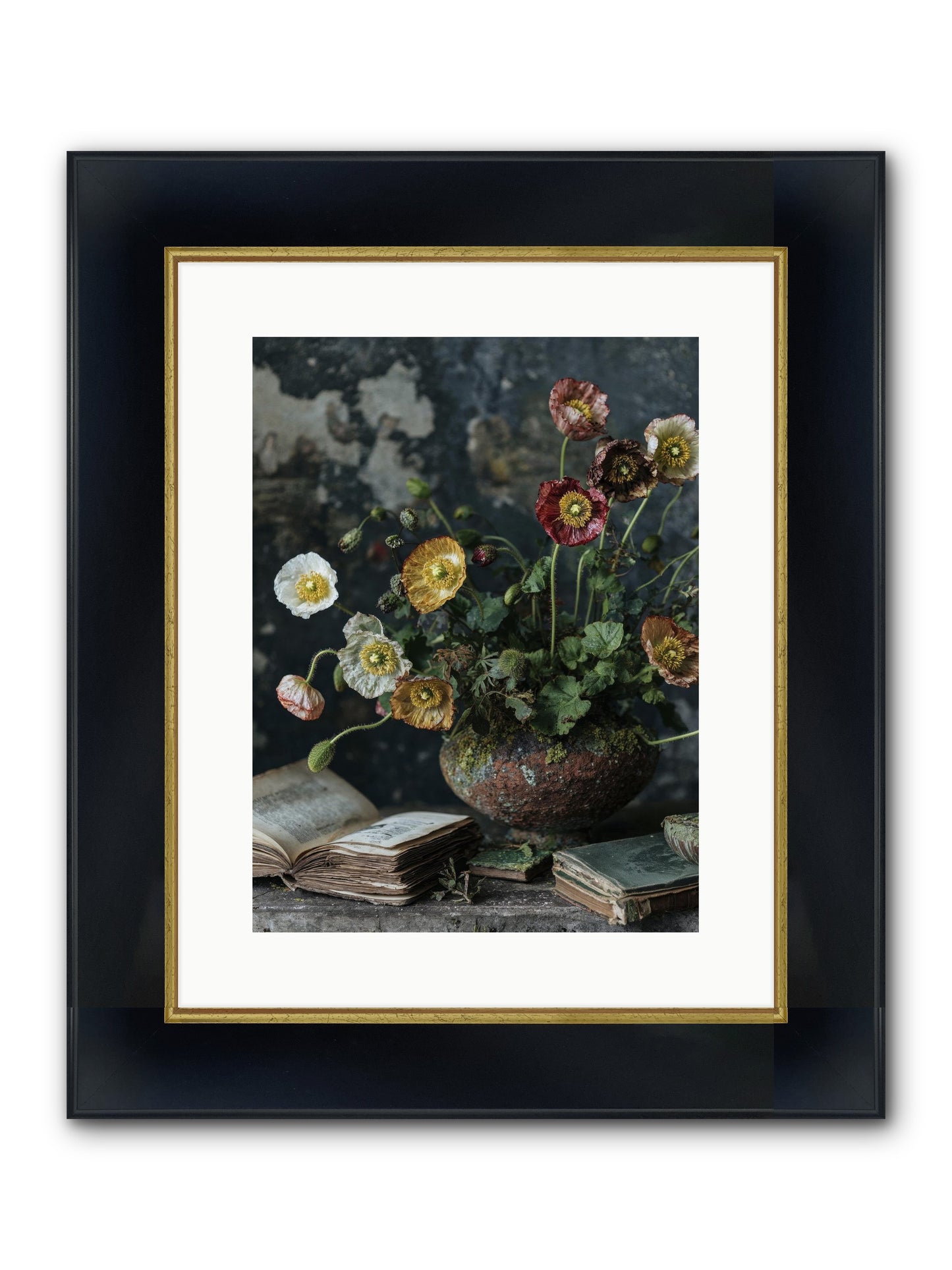 Rivers Edge Framed Print - Wide Black w/Gold 12x16