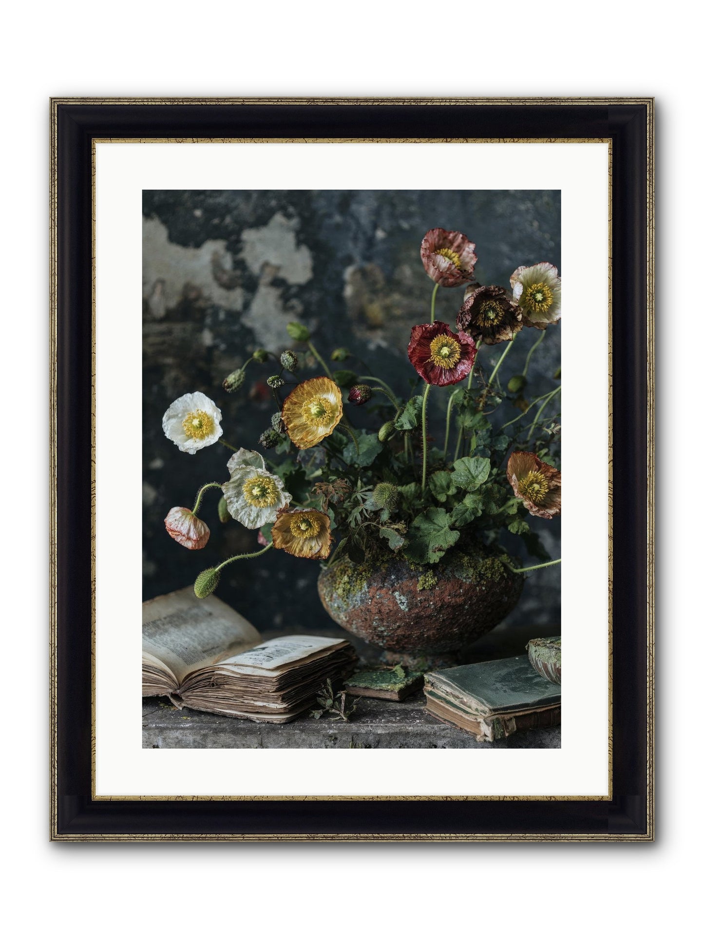 Rivers Edge Framed Print - Black & Gold 18x24