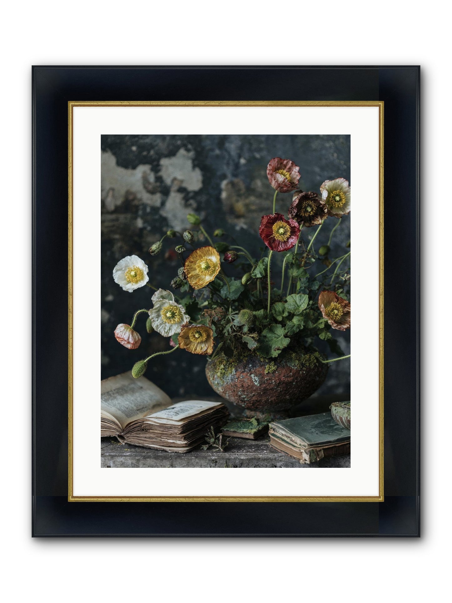 Rivers Edge Framed Print - Wide Black w/Gold 18x24