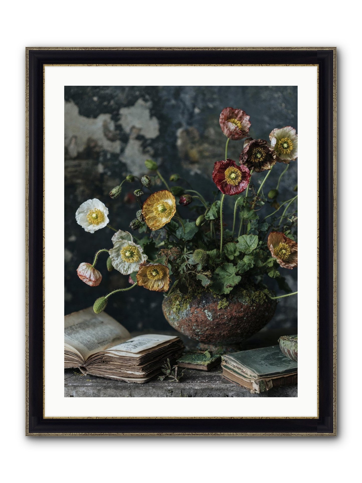 Rivers Edge Framed Print - Black & Gold 24x32