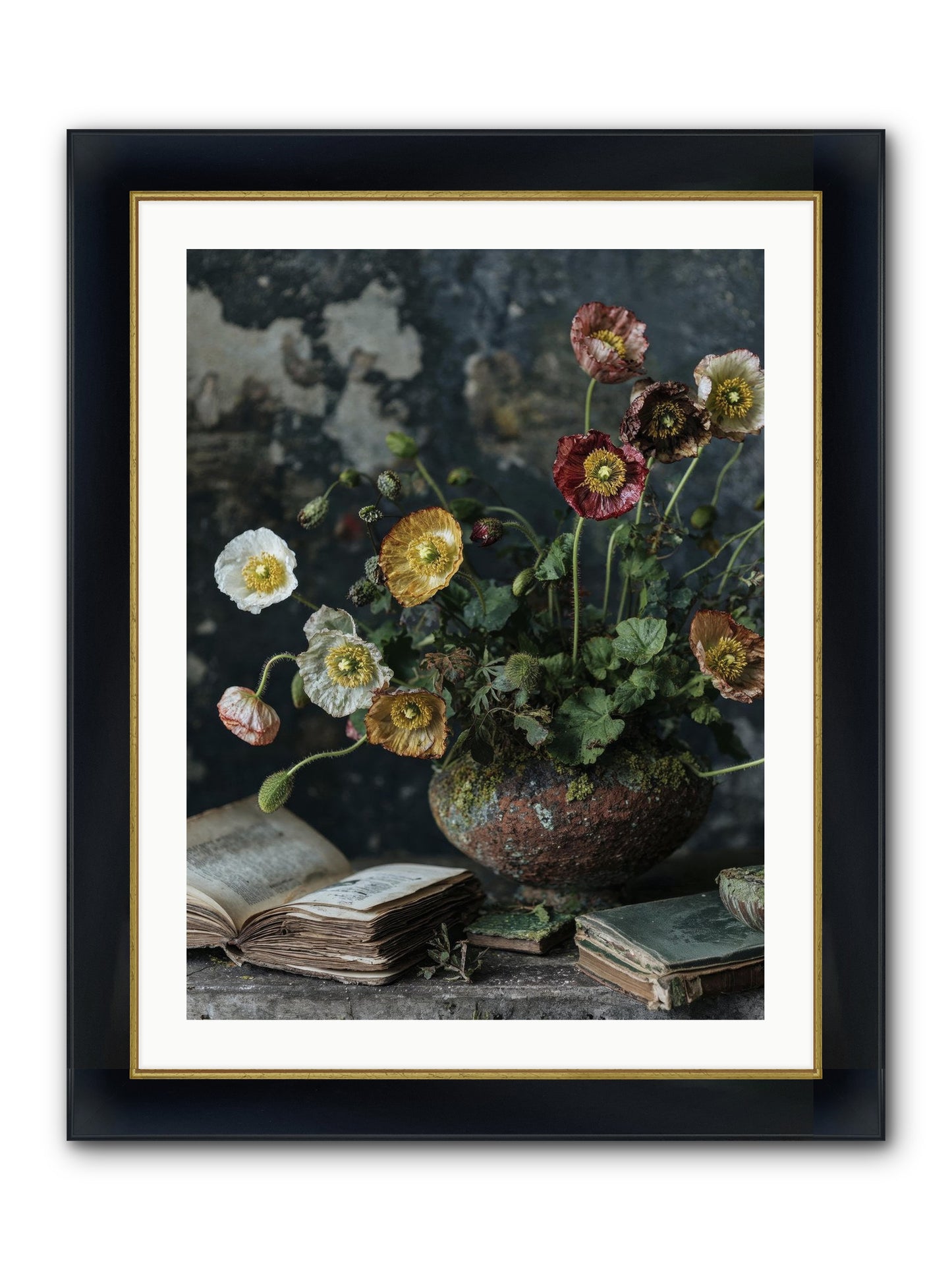 Rivers Edge Framed Print - Wide Black w/Gold 24x32
