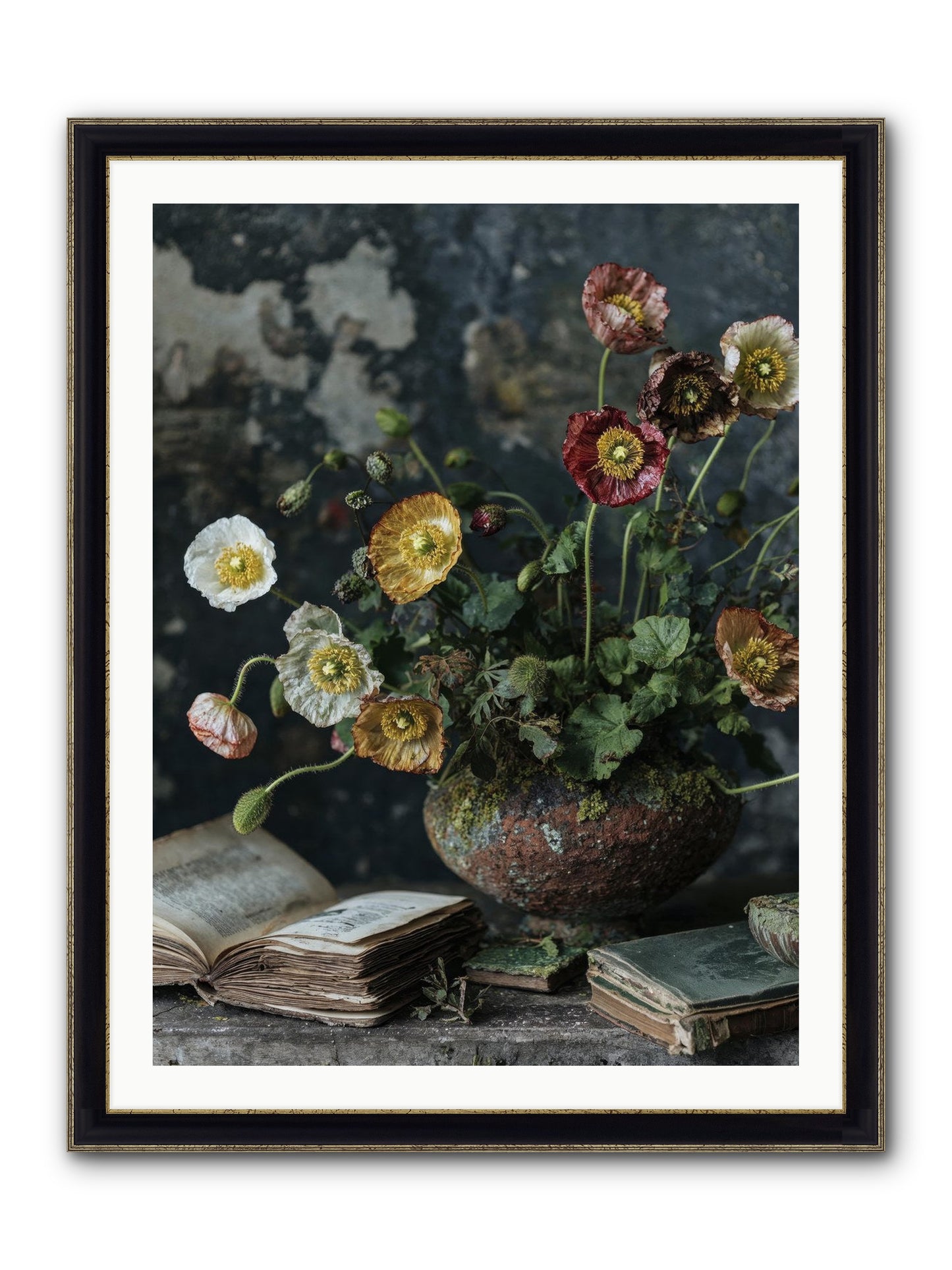 Rivers Edge Framed Print - Black & Gold 30x40