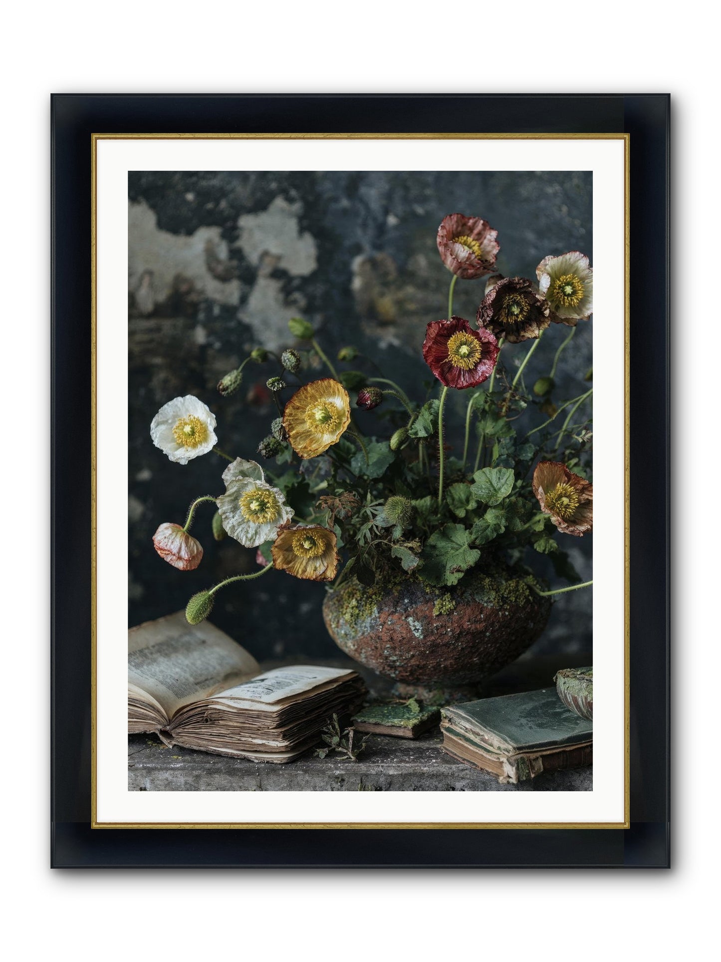 Rivers Edge Framed Print - Wide Black w/Gold 30x40