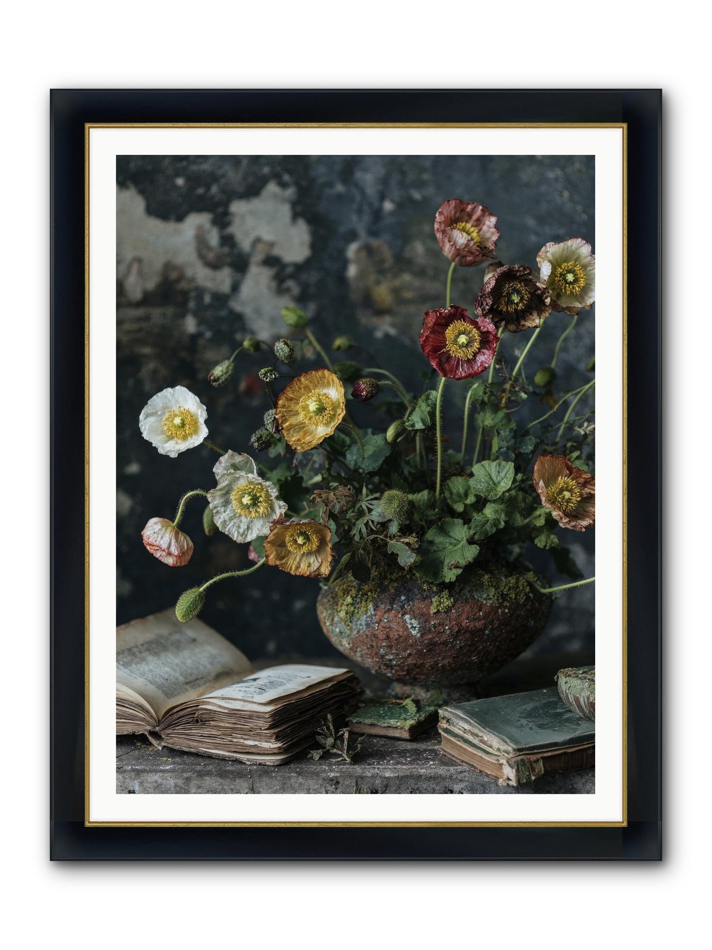 Rivers Edge Framed Print - Wide Black w/Gold 36x48
