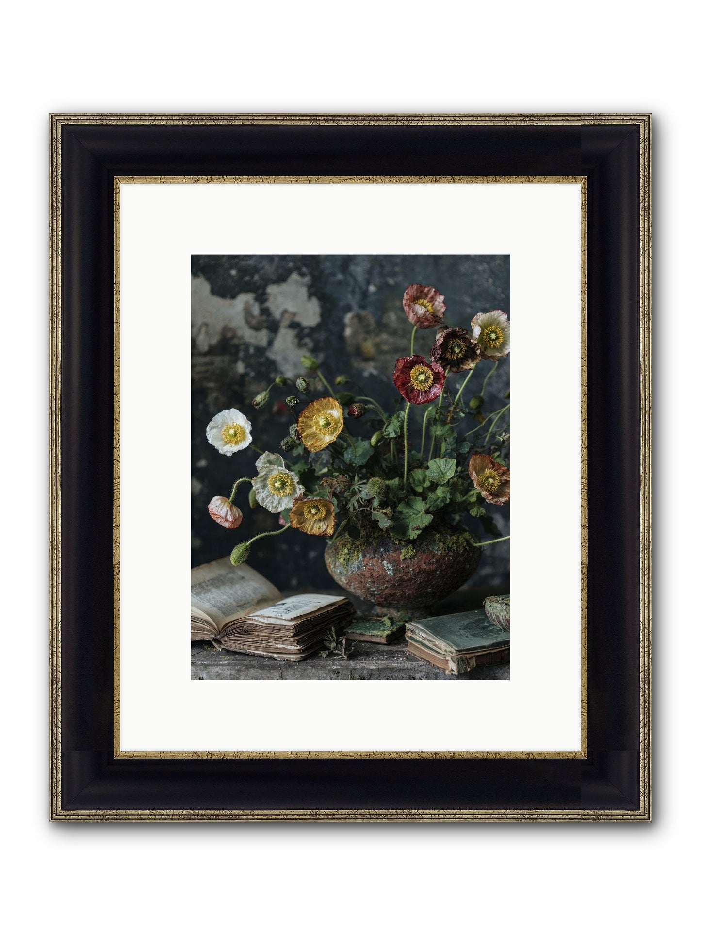Rivers Edge Framed Print - Black & Gold 9x12