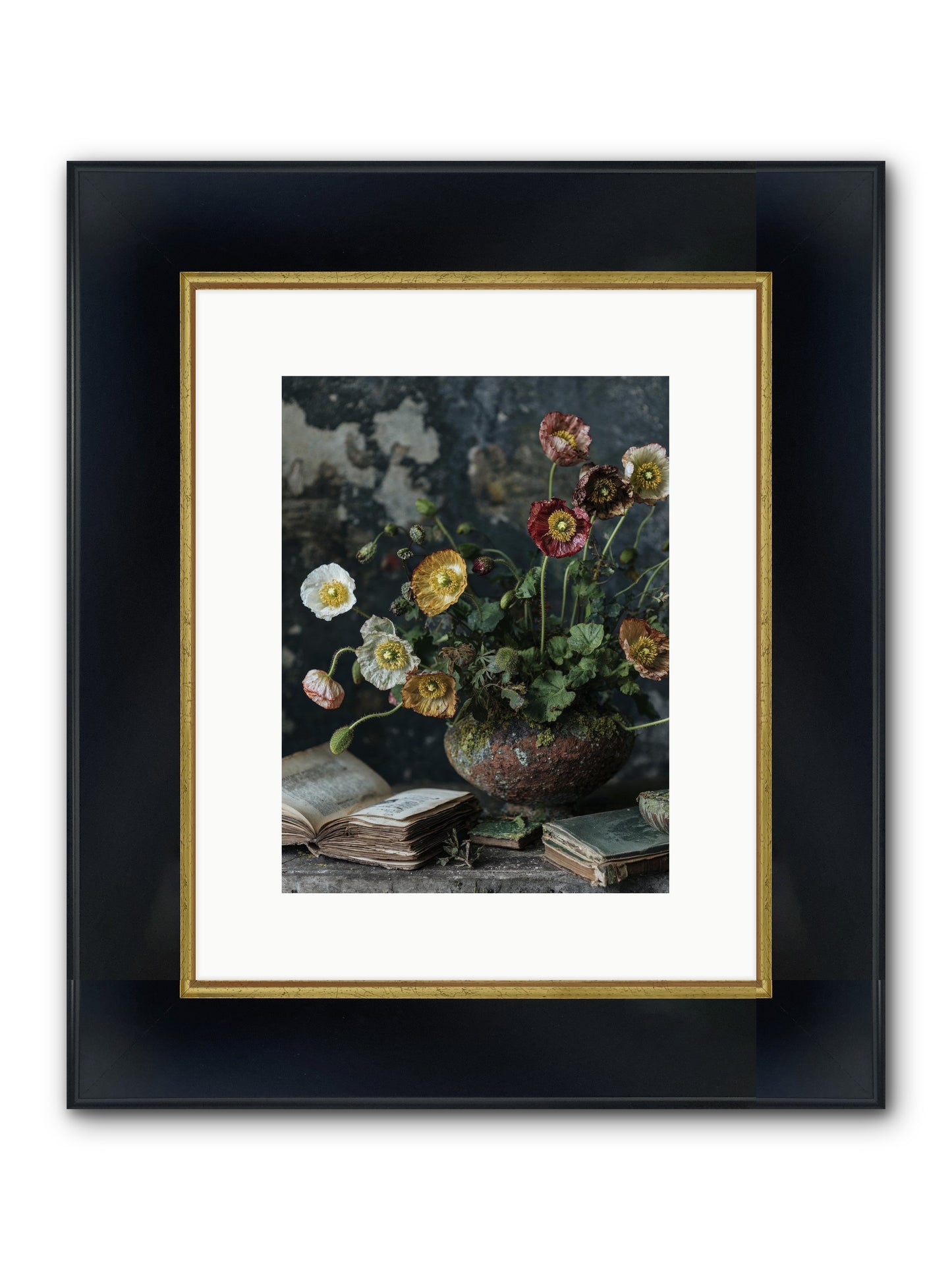 Rivers Edge Framed Print - Wide Black w/Gold 9x12