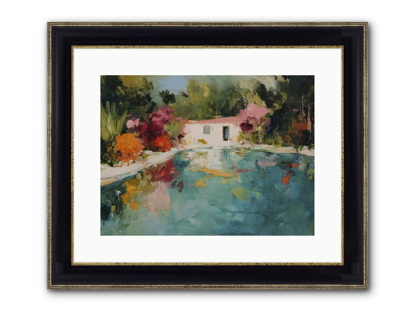 Riviera Relaxation Framed Print - Black & Gold 16x12