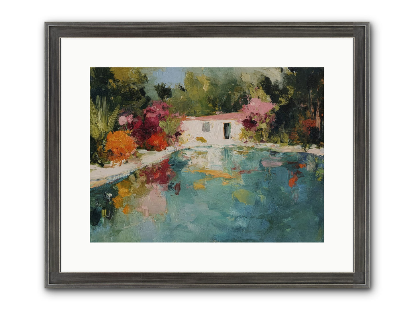 Riviera Relaxation Framed Print - Slimwoods Black/Silver 16x12