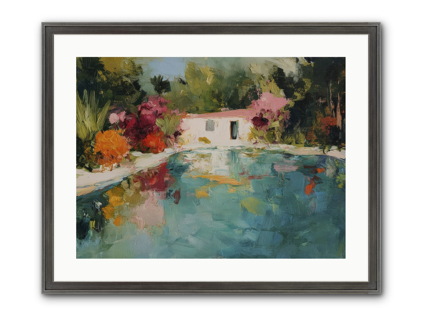 Riviera Relaxation Framed Print - Slimwoods Black/Silver 24x18