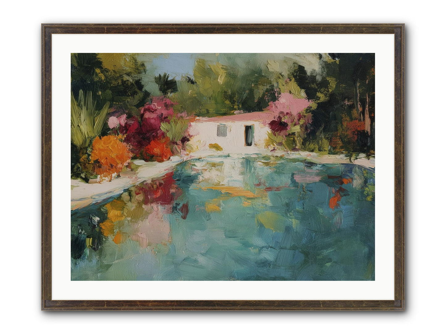 Riviera Relaxation Framed Print - Slimwoods Black/Gold 32x24
