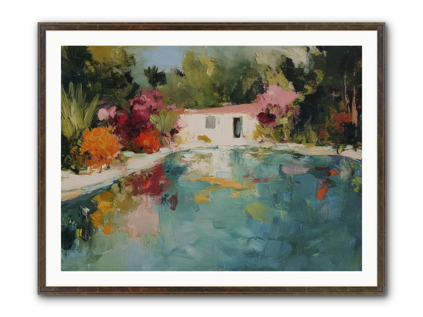 Riviera Relaxation Framed Print - Slimwoods Black/Gold 40x30
