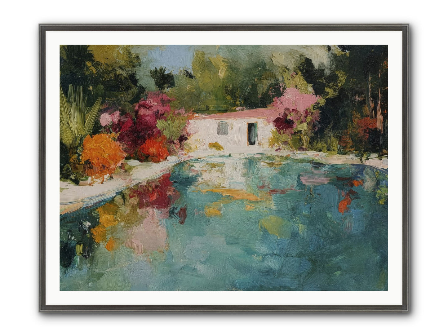 Riviera Relaxation Framed Print - Slimwoods Black/Silver 48x36