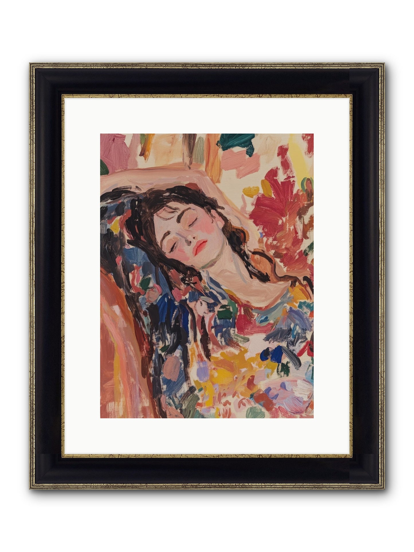 Riviera Reveries Framed Print - Black & Gold 12x16