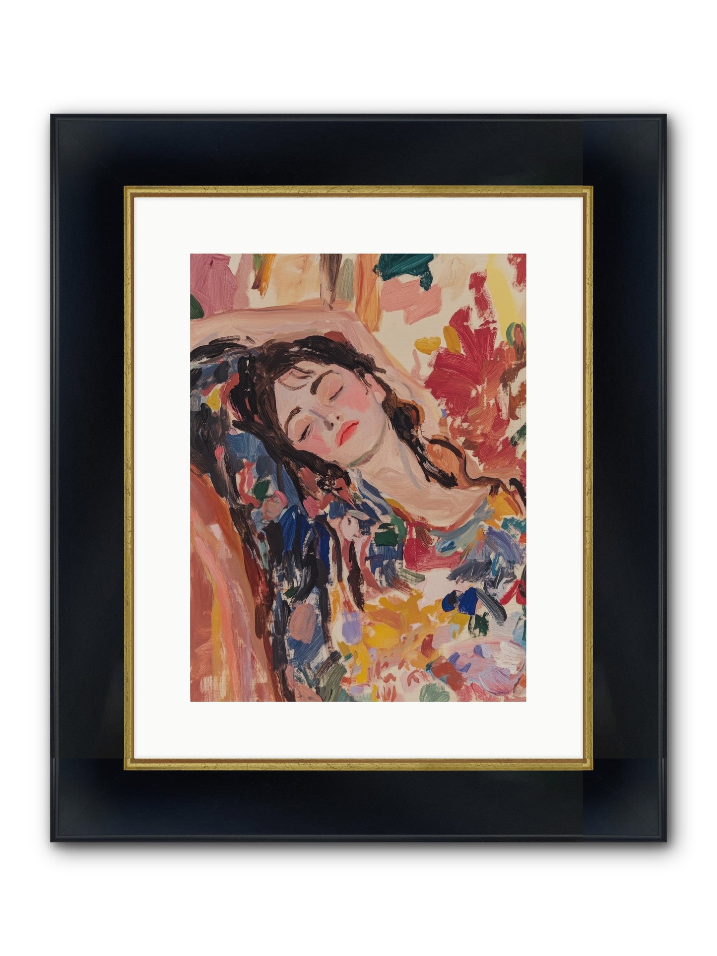 Riviera Reveries Framed Print - Wide Black w/Gold 12x16
