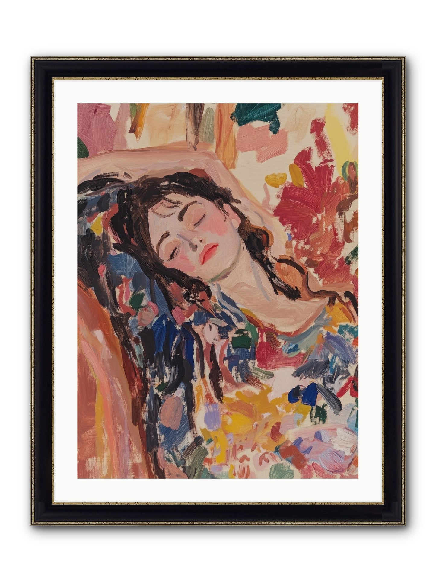 Riviera Reveries Framed Print - Black & Gold 24x32