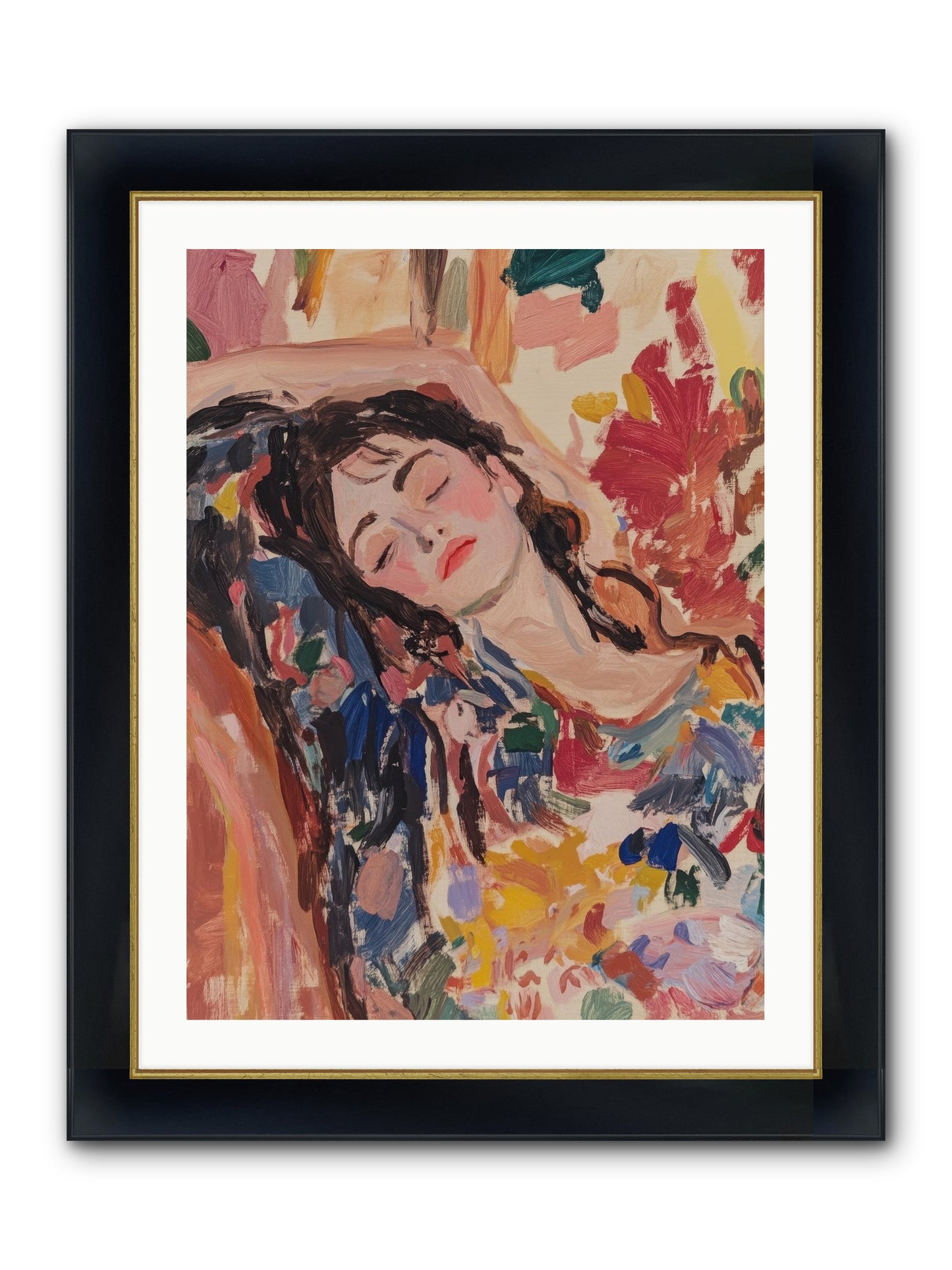 Riviera Reveries Framed Print - Wide Black w/Gold 24x32