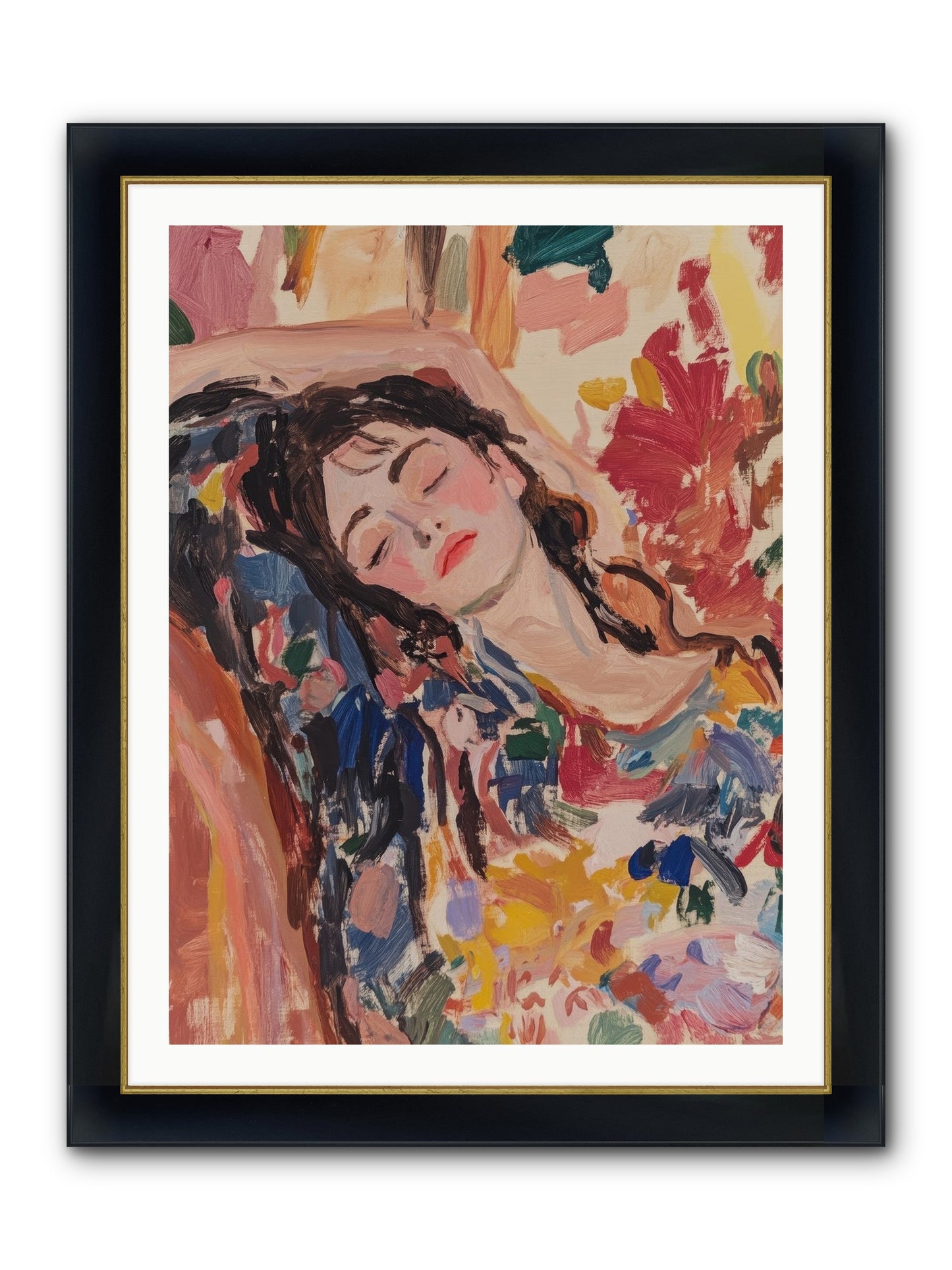 Riviera Reveries Framed Print - Wide Black w/Gold 30x40