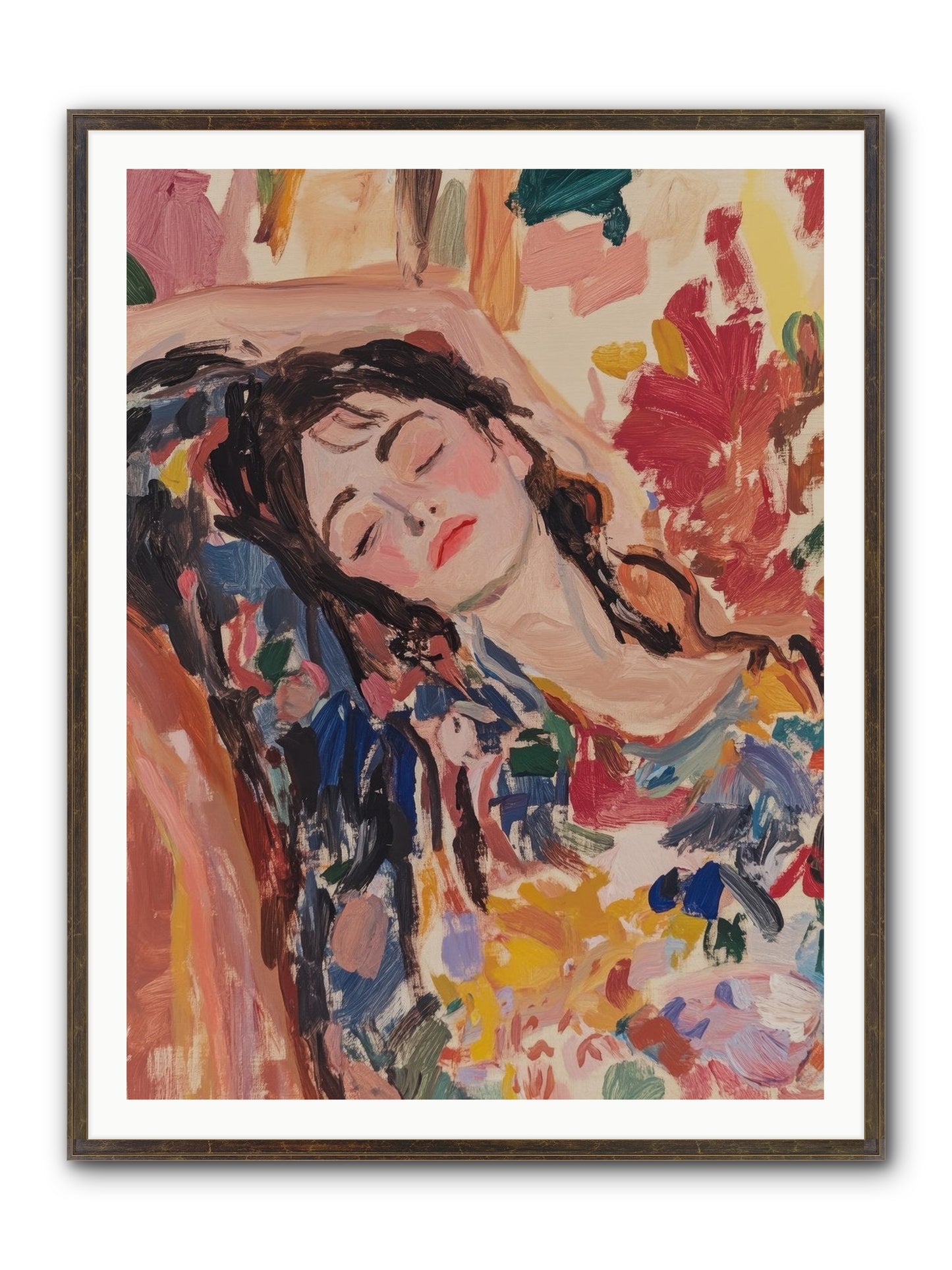 Riviera Reveries Framed Print - Slimwoods Black/Gold 36x48