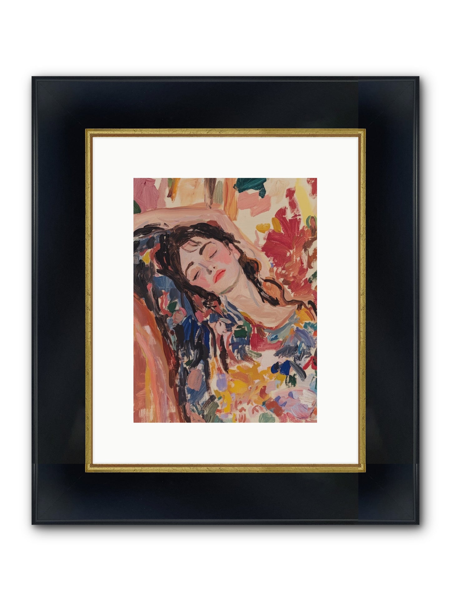 Riviera Reveries Framed Print - Wide Black w/Gold 9x12