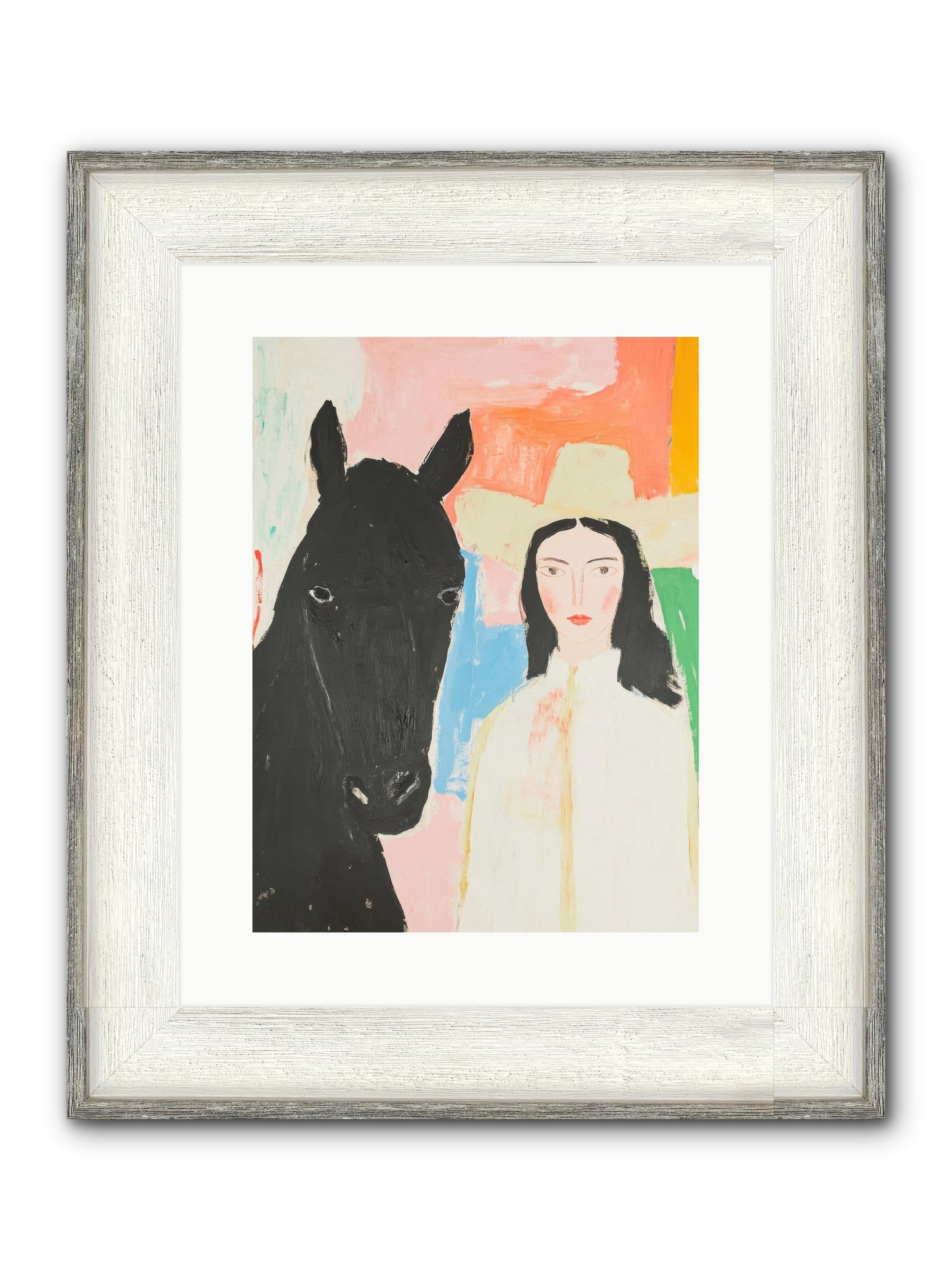 Rodeo Heart Framed Print - Driftwood White 12x16