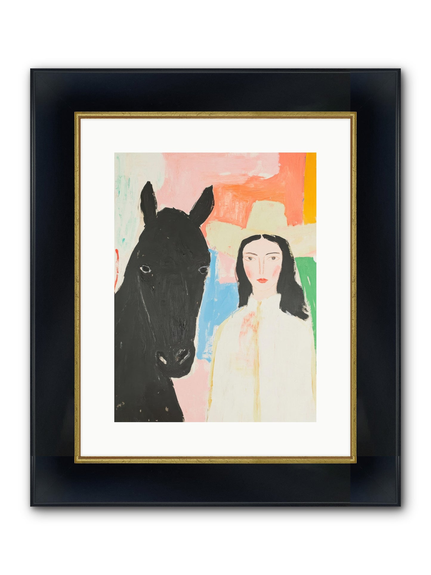Rodeo Heart Framed Print - Wide Black w/Gold 12x16