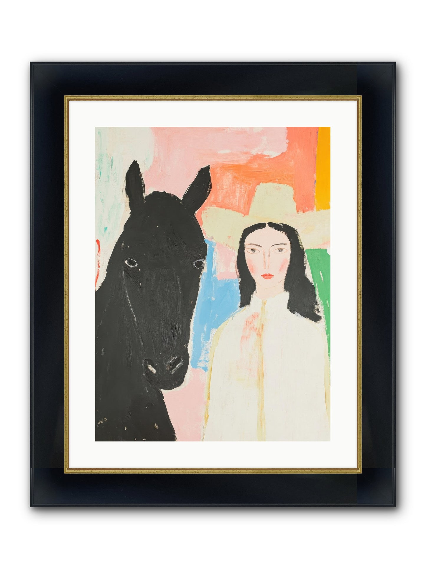 Rodeo Heart Framed Print - Wide Black w/Gold 18x24