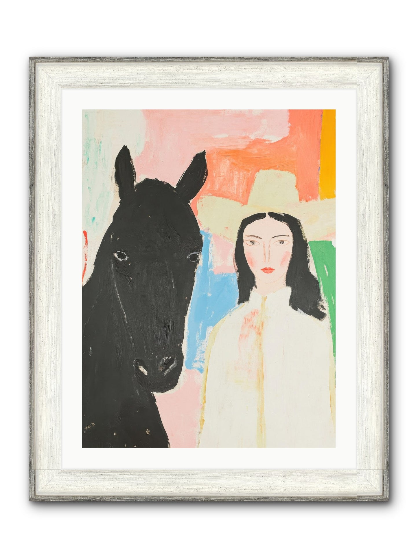 Rodeo Heart Framed Print - Driftwood White 24x32