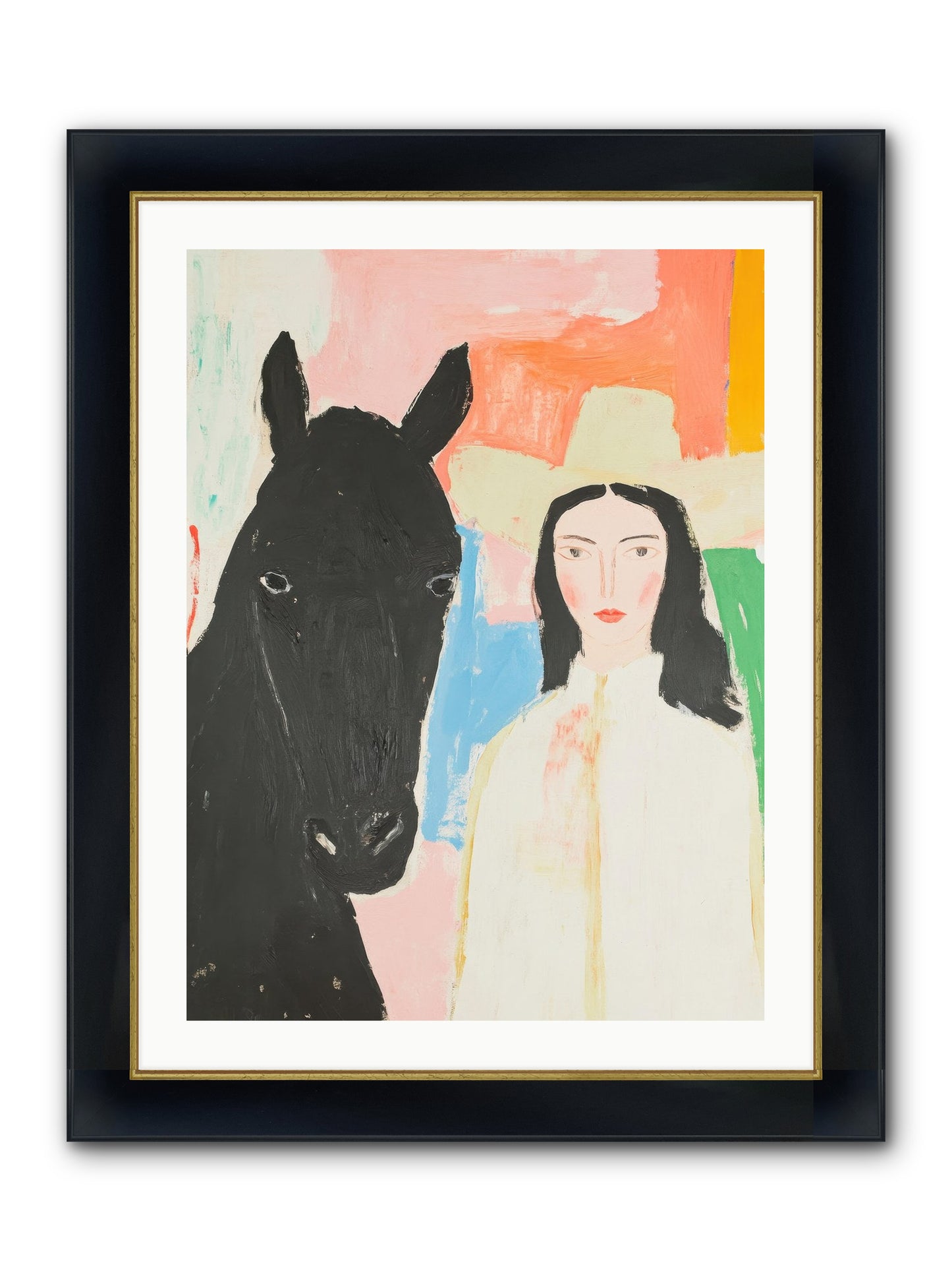 Rodeo Heart Framed Print - Wide Black w/Gold 24x32