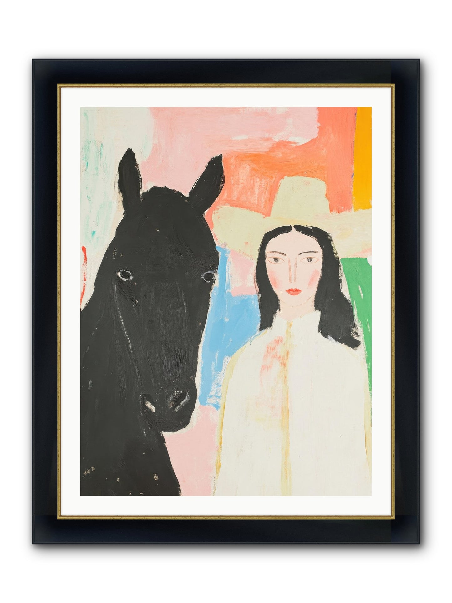 Rodeo Heart Framed Print - Wide Black w/Gold 30x40
