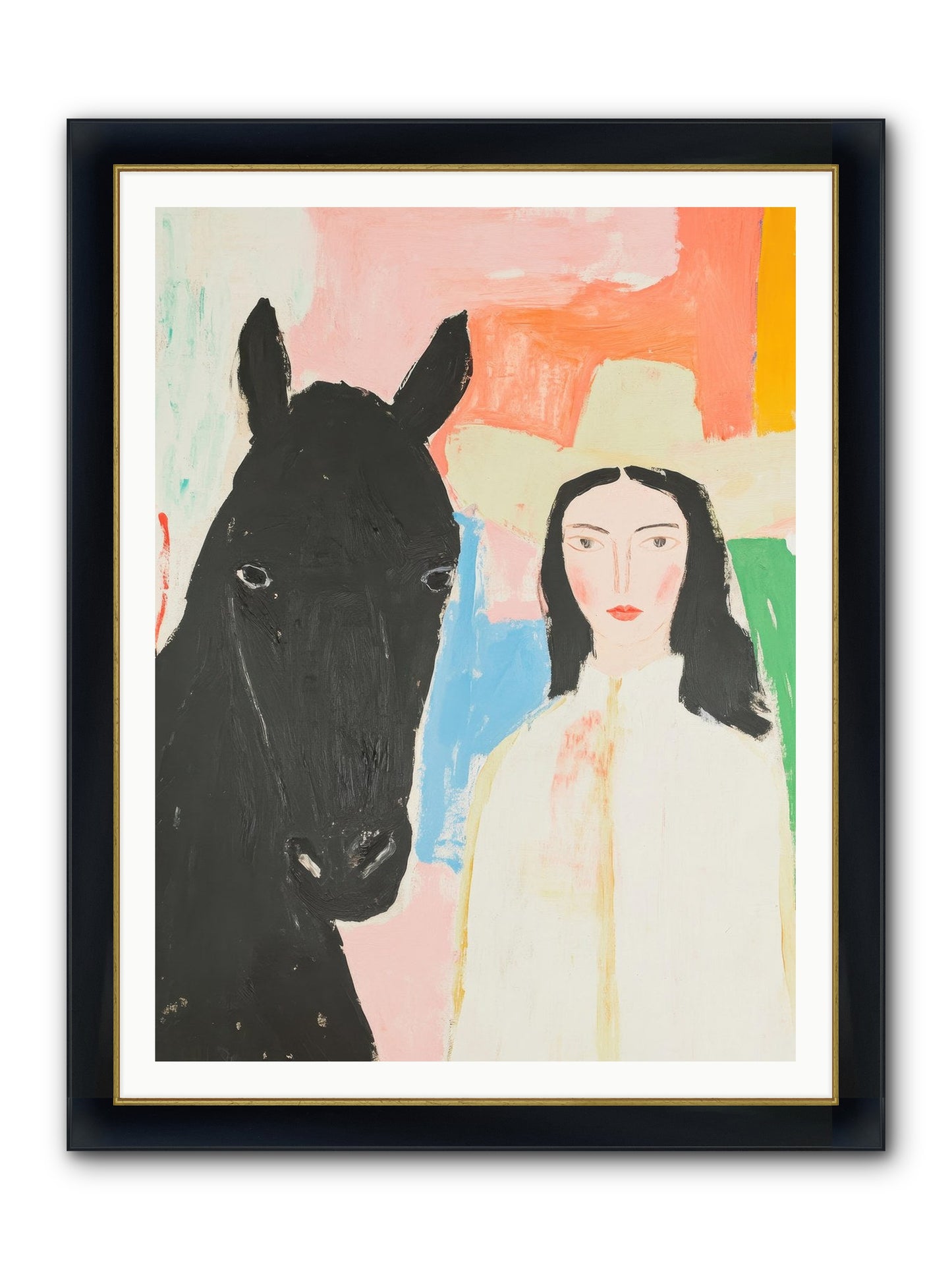Rodeo Heart Framed Print - Wide Black w/Gold 36x48