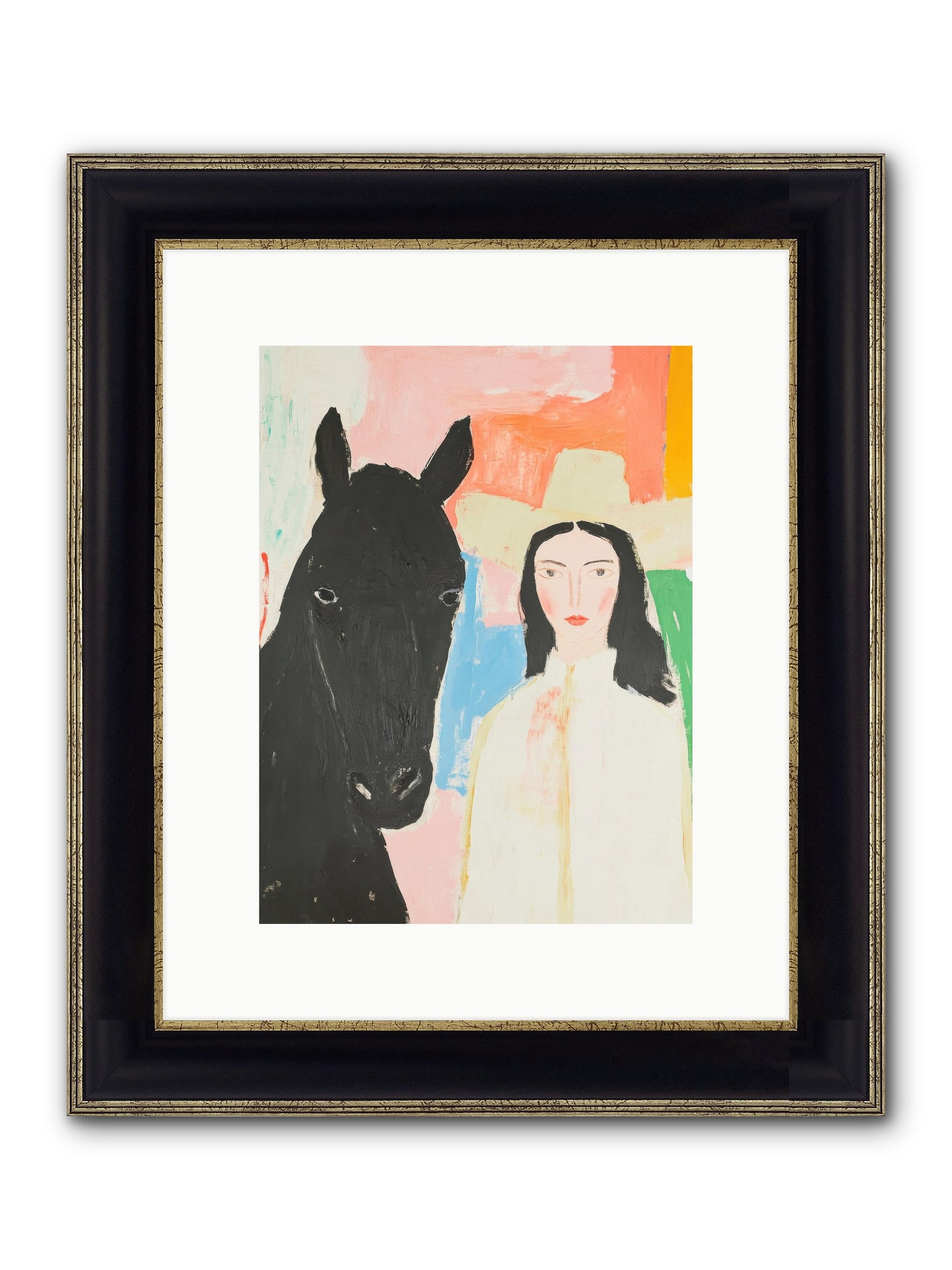 Rodeo Heart Framed Print - Black & Gold 9x12