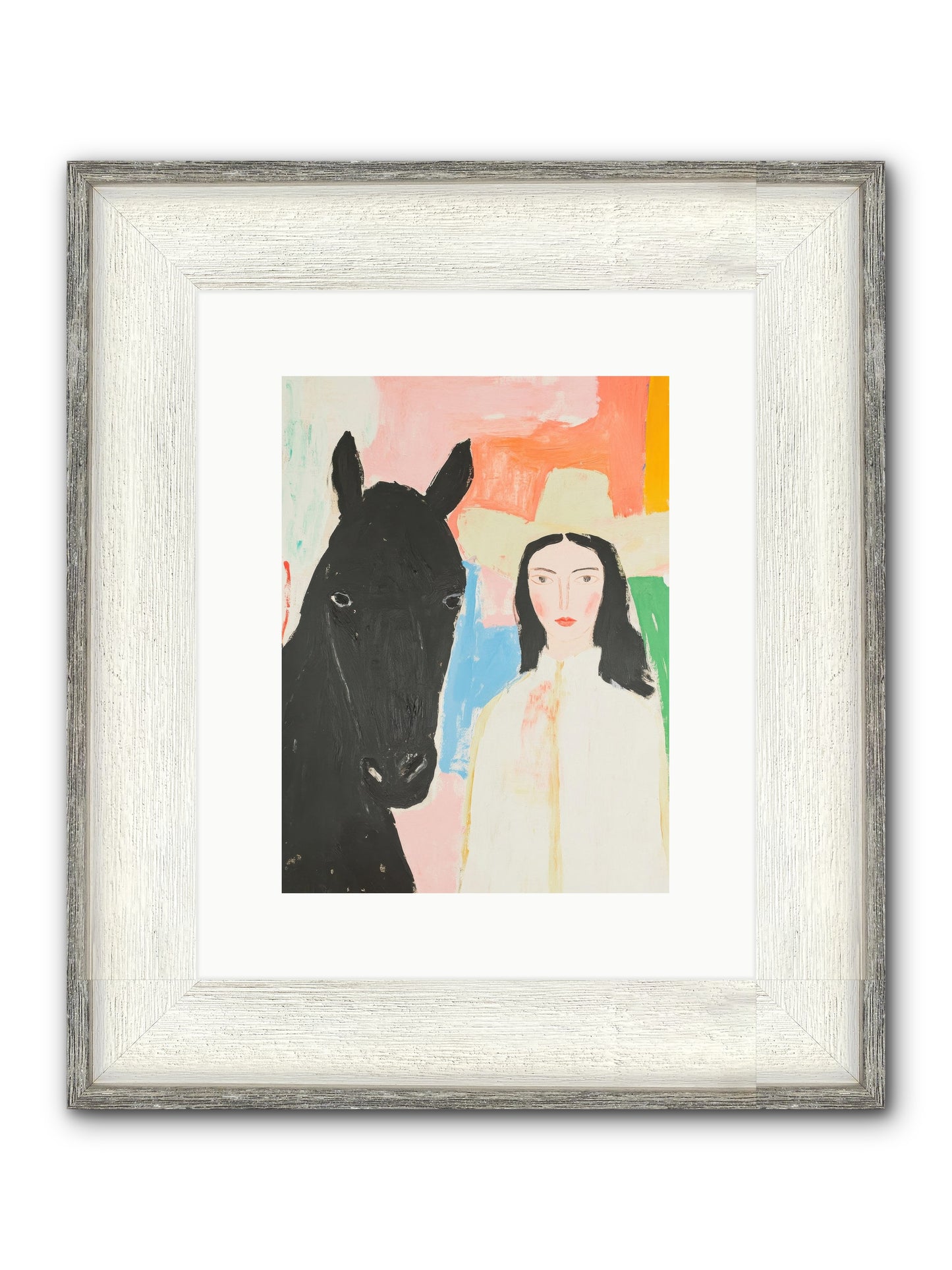 Rodeo Heart Framed Print - Driftwood White 9x12