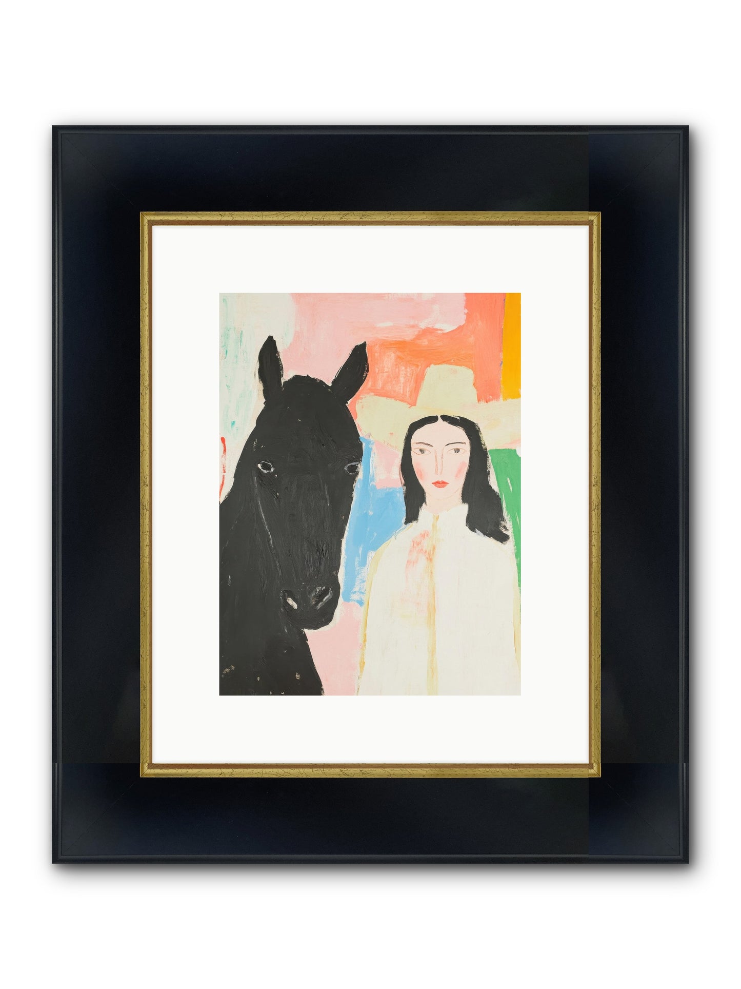Rodeo Heart Framed Print - Wide Black w/Gold 9x12