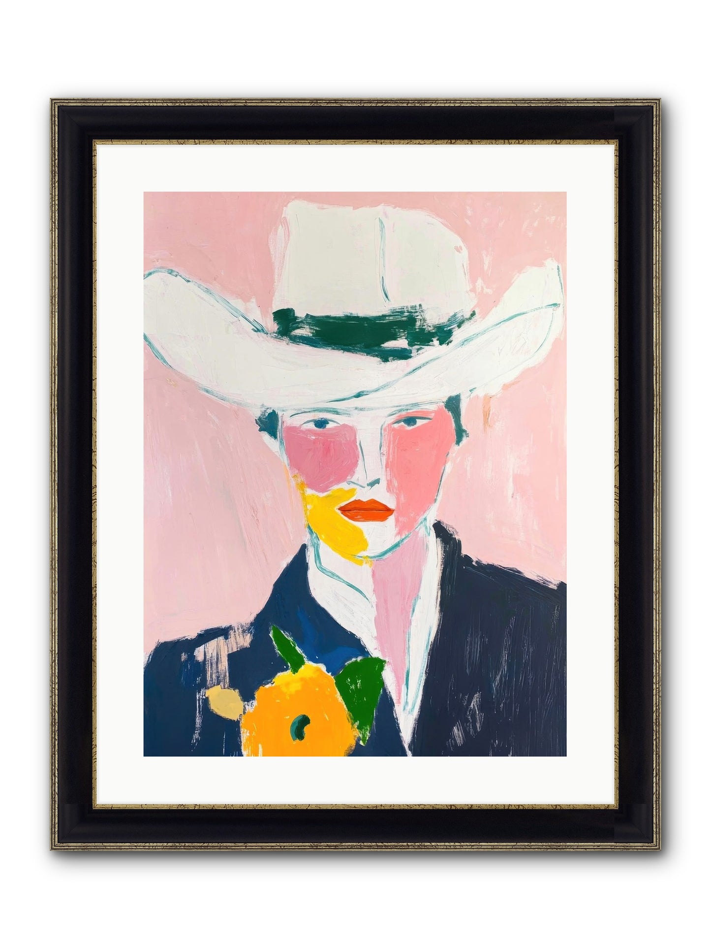 Rodeo Roots Framed Print - Black & Gold 18x24