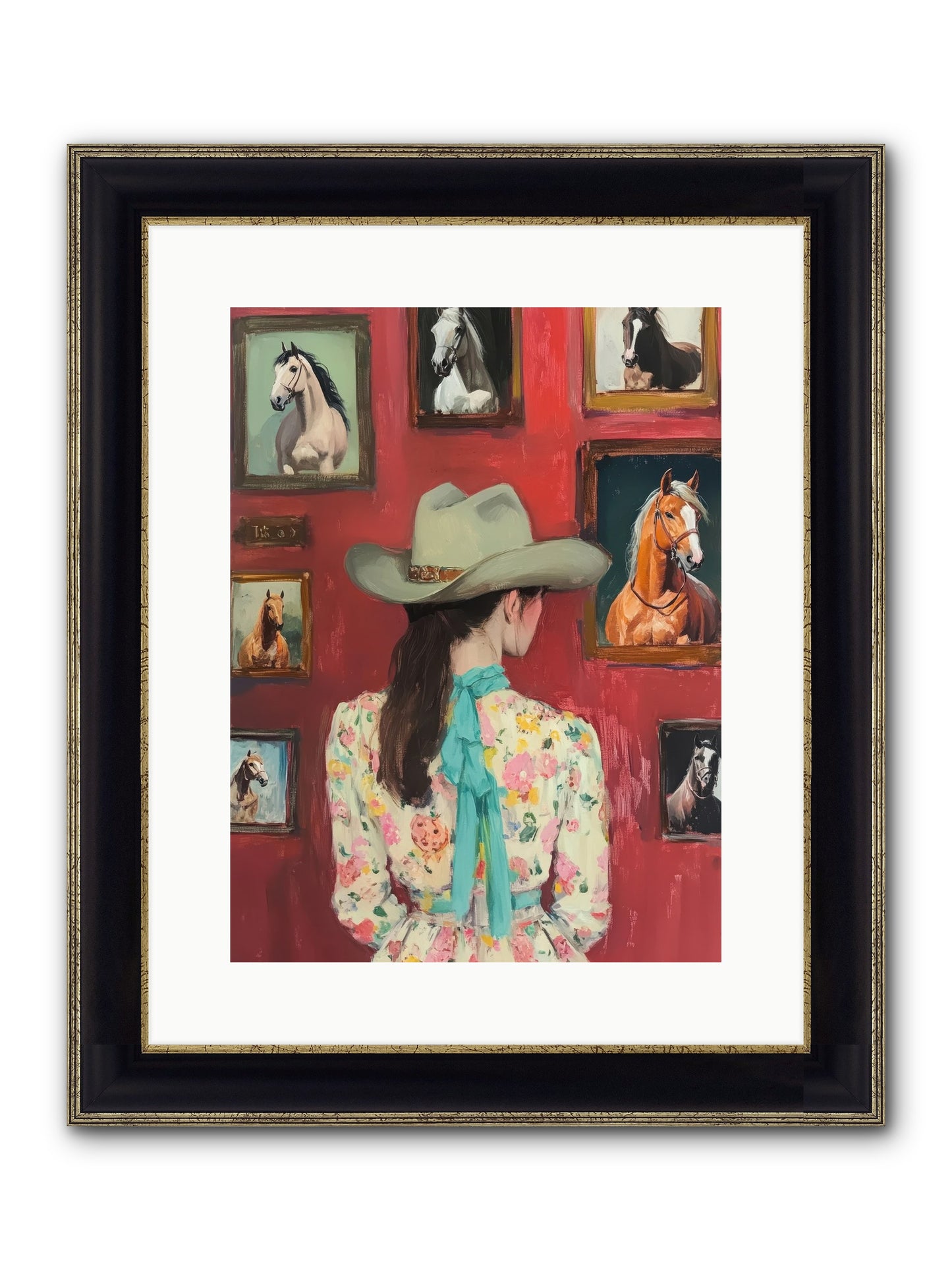 Rodeo Sweetheart Framed Print - Black & Gold 12x16
