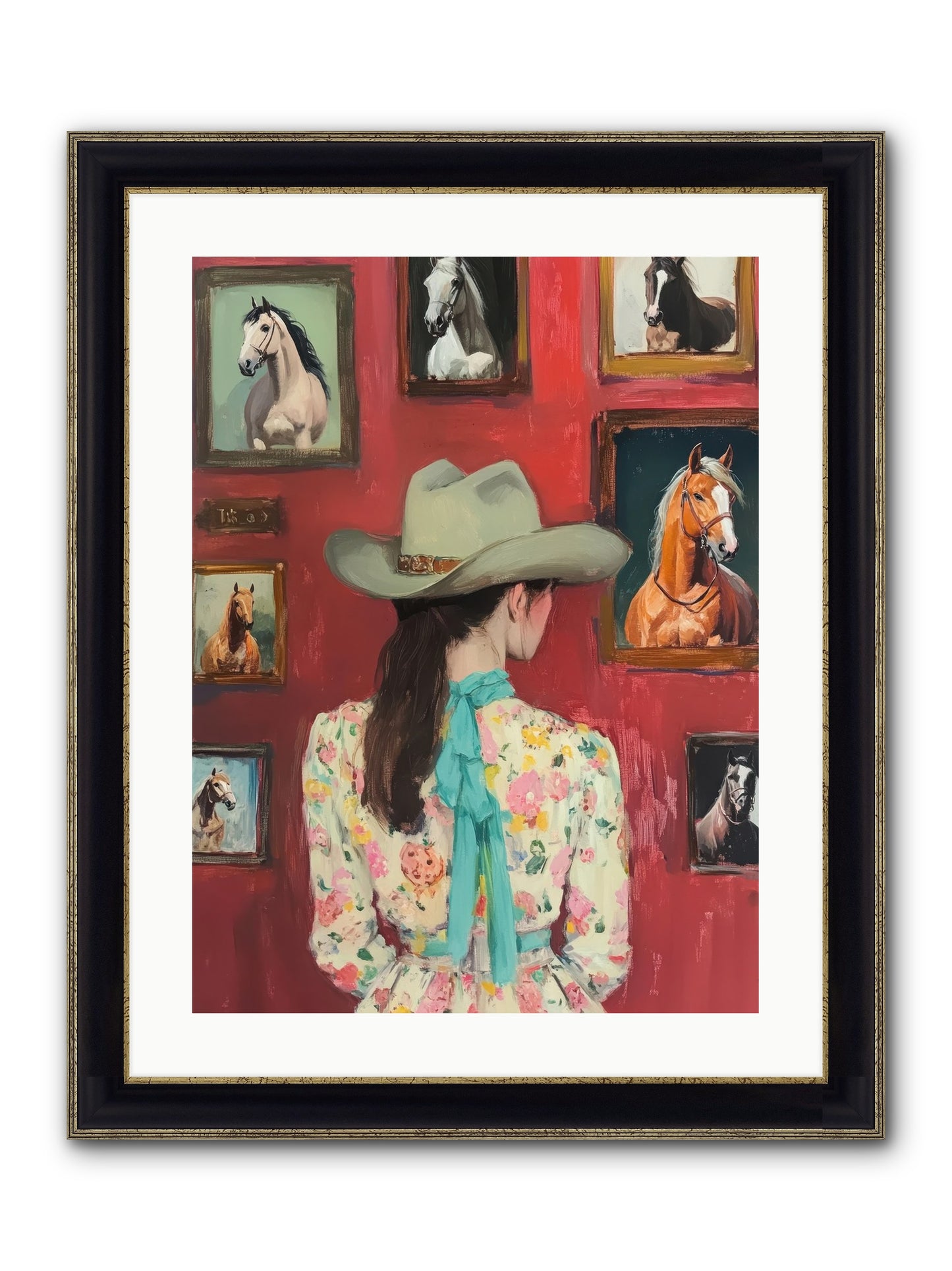 Rodeo Sweetheart Framed Print - Black & Gold 18x24