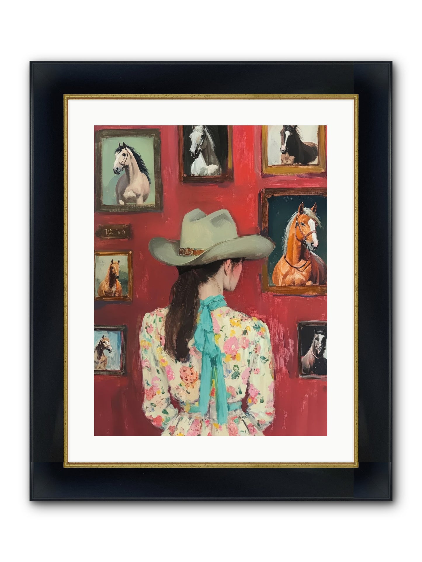 Rodeo Sweetheart Framed Print - Wide Black w/Gold 18x24