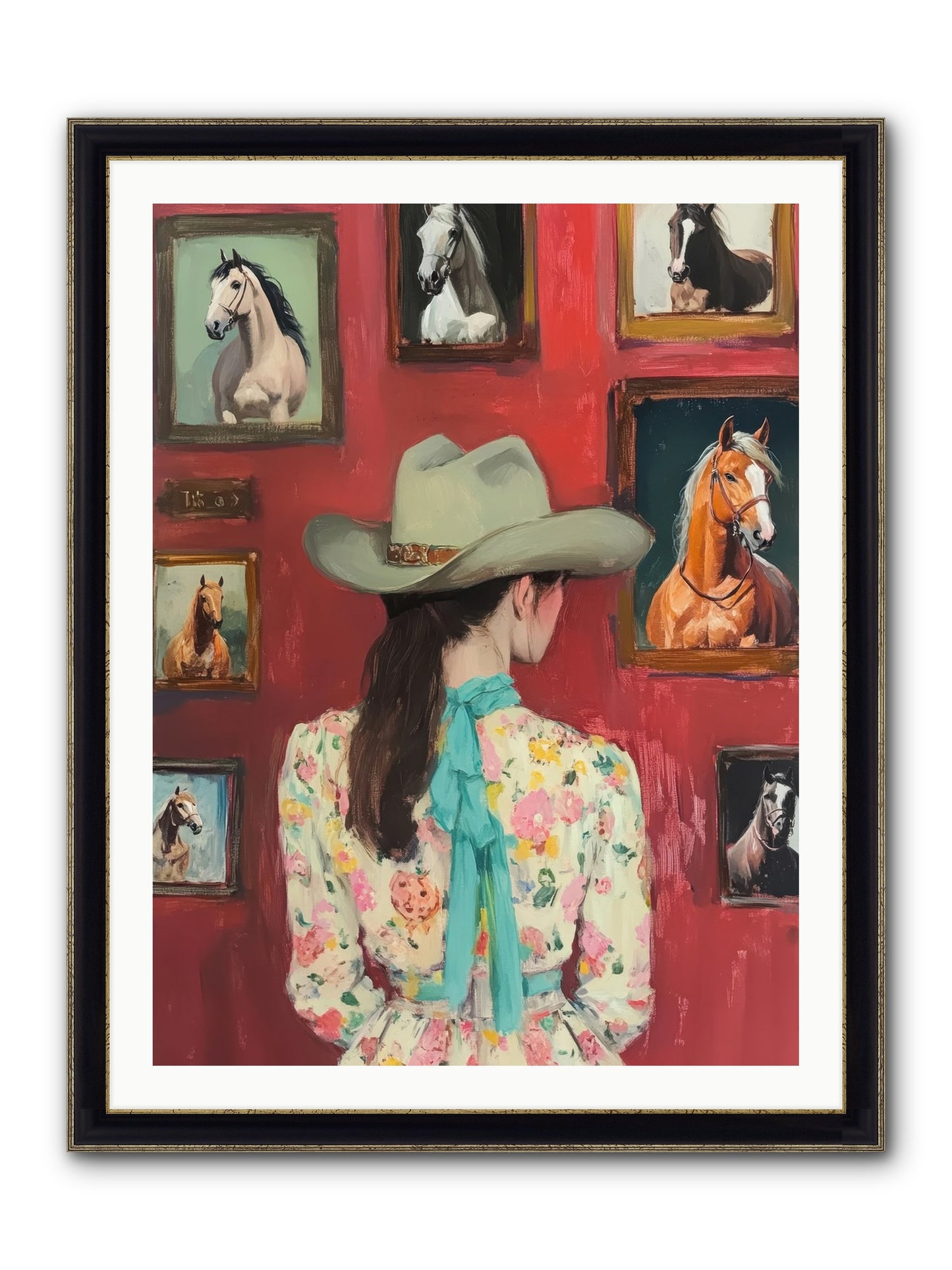 Rodeo Sweetheart Framed Print - Black & Gold 30x40