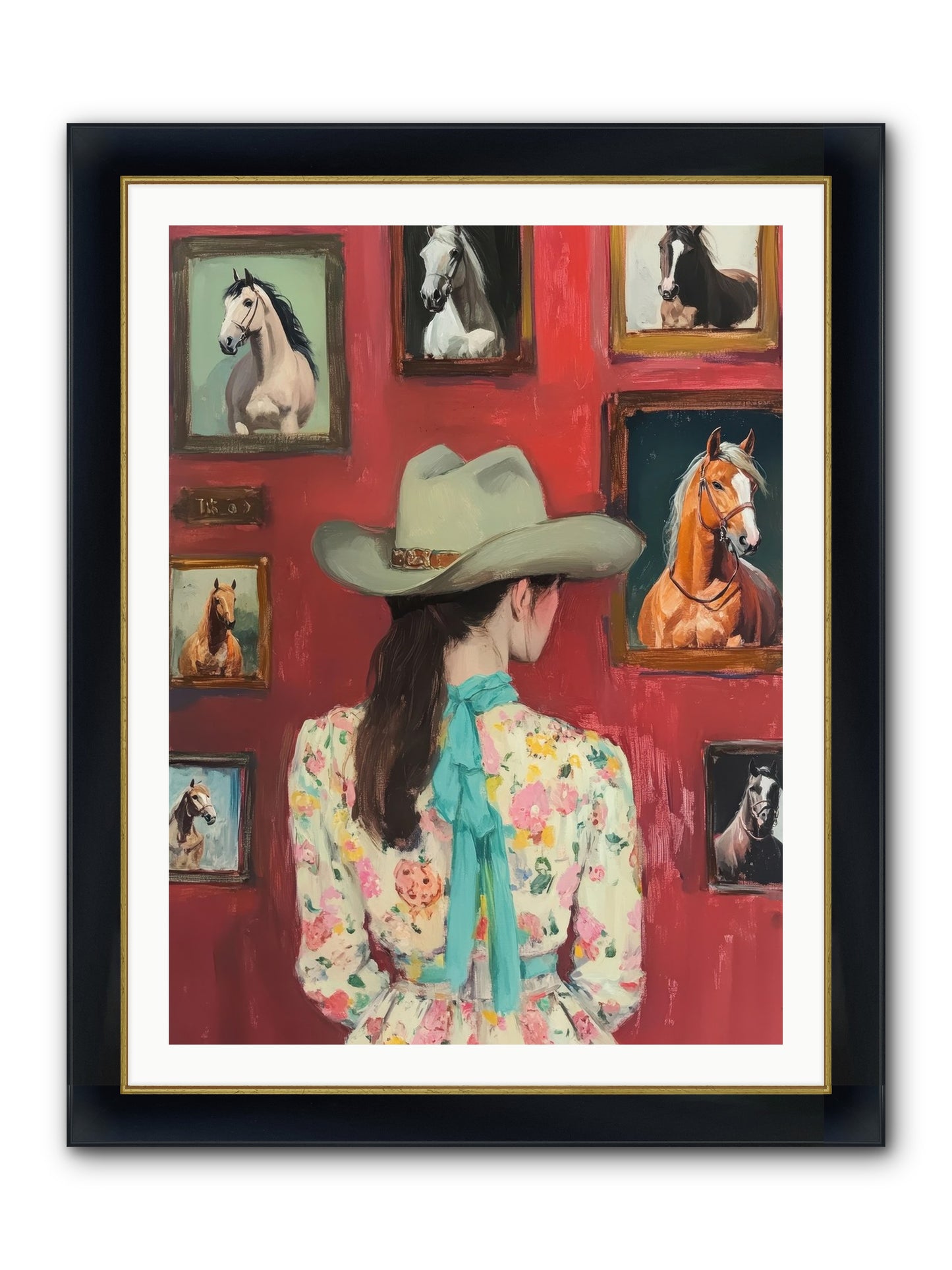 Rodeo Sweetheart Framed Print - Wide Black w/Gold 30x40