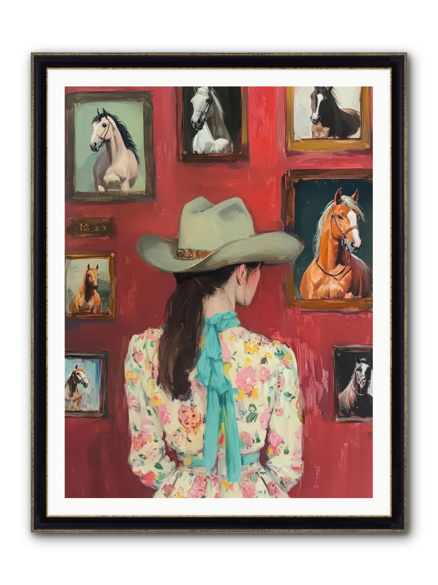 Rodeo Sweetheart Framed Print - Black & Gold 36x48