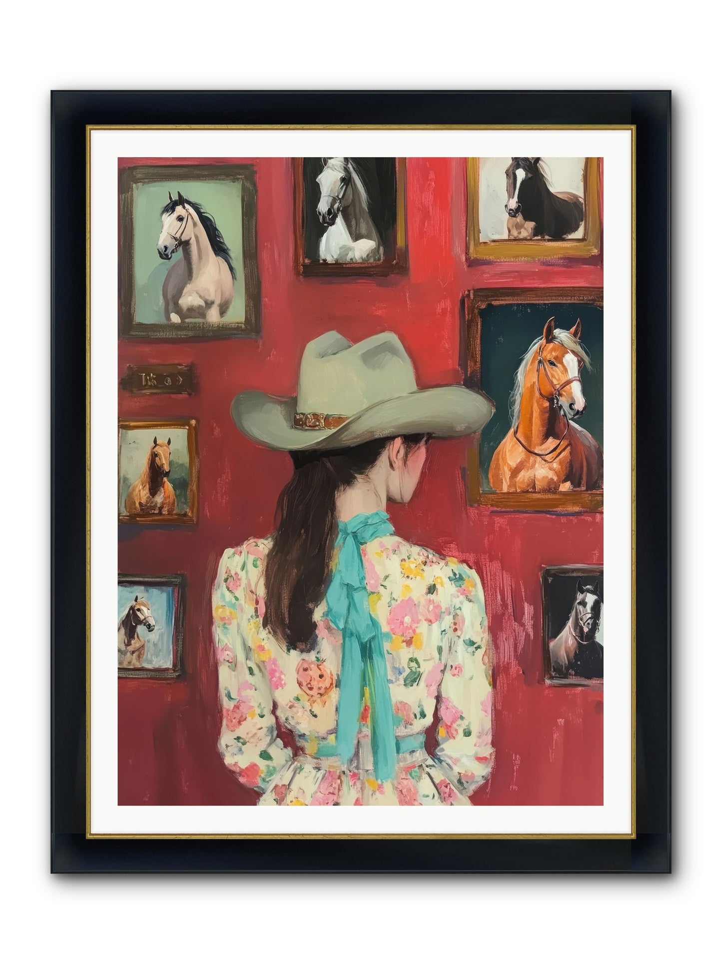 Rodeo Sweetheart Framed Print - Wide Black w/Gold 36x48