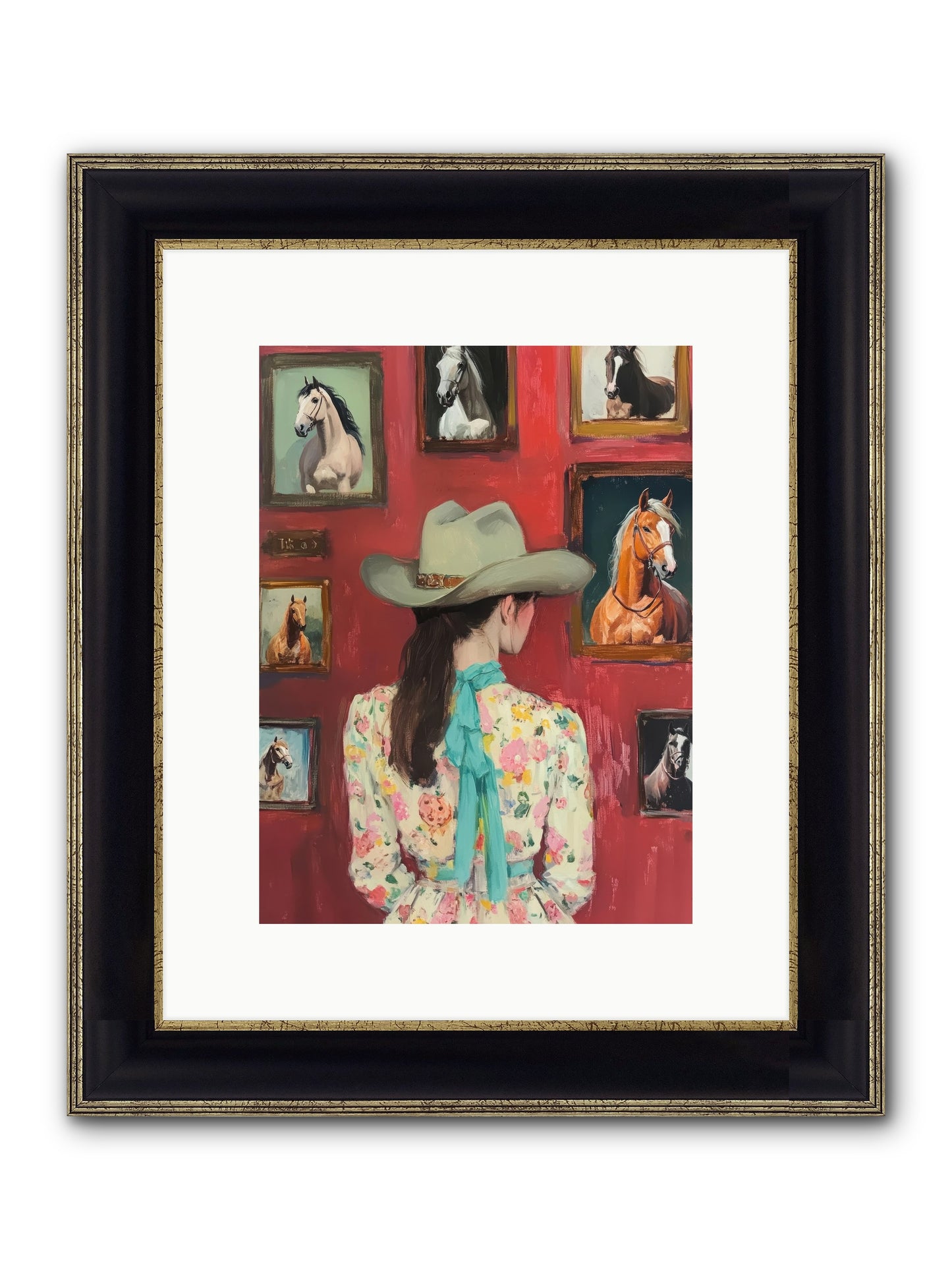 Rodeo Sweetheart Framed Print - Black & Gold 9x12