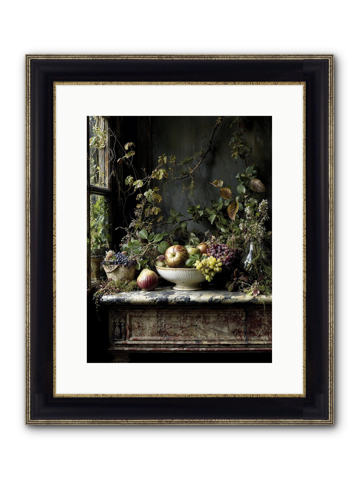 Romance Finds Its Season Framed Print - Black & Gold 12x16